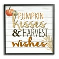 thumbnail image 1 of Stupell Industries Pumpkin Kisses Harvest Wishes Autumn Sentiment Plank Pattern, 24 x 24, Designed by Kim Allen, 1 of 7
