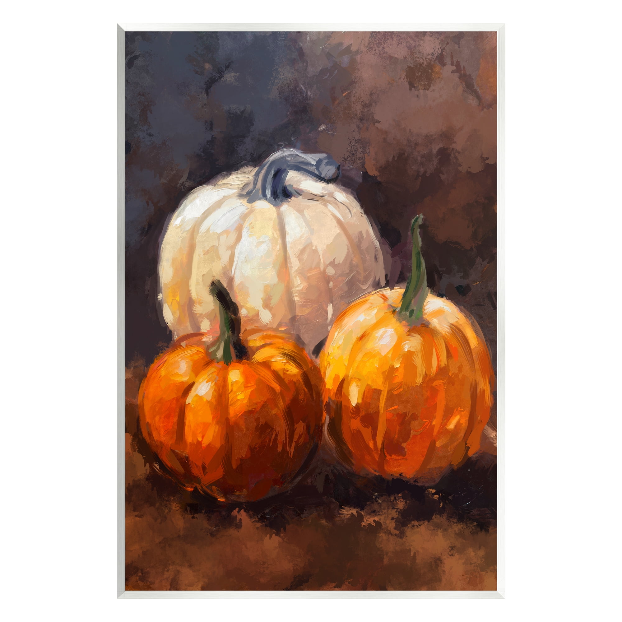 Stupell Industries Pumpkin Painting Still Life Holiday Painting Unframed Art Print Wall Art, 10 x 15