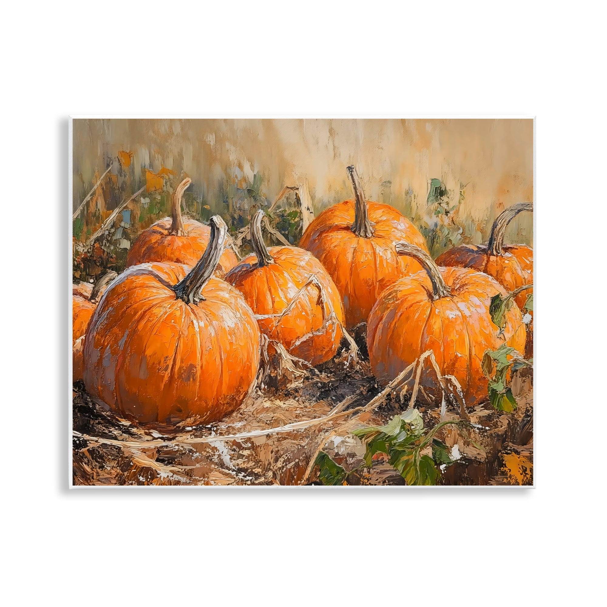 Stupell Industries Pumpkin Patch Autumn Harvest Scene Wall Plaque Art, design by Nini Art