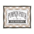 thumbnail image 1 of Stupell Industries Pumpkin Patch Country Sign Autumnal Beige Plaid Graphic Art Luster Gray Floating Framed Canvas Print Wall Art, Design by Lettered and Lined, 1 of 5