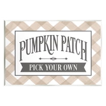 Stupell Industries Pumpkin Patch Country Sign Autumnal Beige Plaid Graphic Art Unframed Art Print Wall Art, Design by Lettered and Lined
