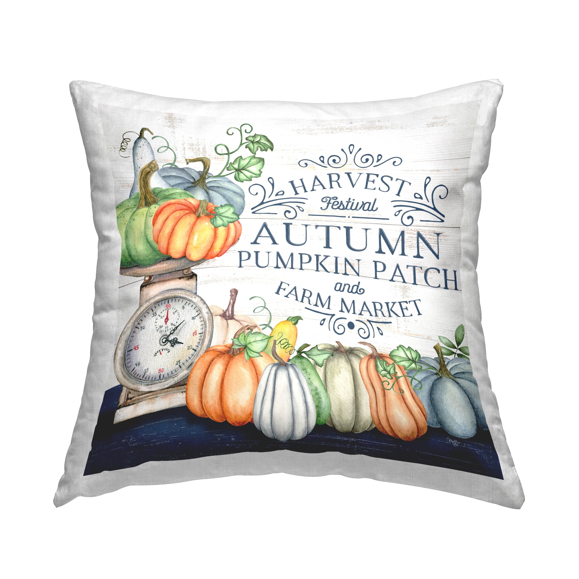 Stupell Industries Pumpkin Patch Farm Market Square Decorative Printed Throw Pillow, 18 x 18
