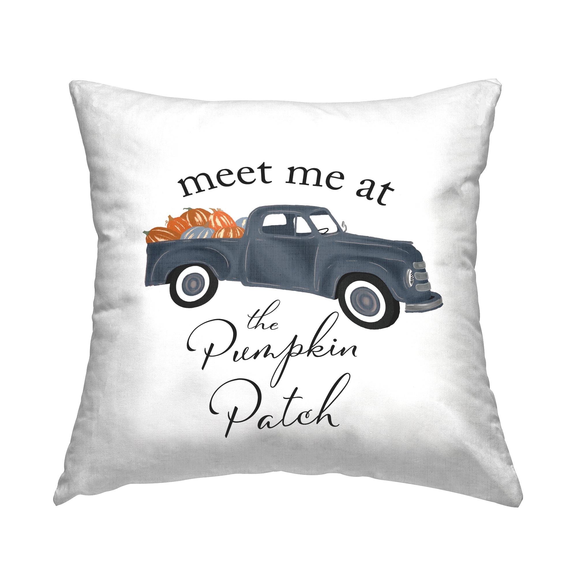 Stupell Industries Pumpkin Patch Seasonal Farmhouse Truck Design by The Saturday Evening Post Throw Pillow