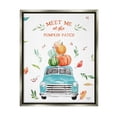 thumbnail image 1 of Stupell Industries Pumpkin Patch Seasonal Leaves Botanicals Blue Truck Graphic Art Luster Gray Floating Framed Canvas Print Wall Art, Design by Heatherlee Chan, 1 of 5