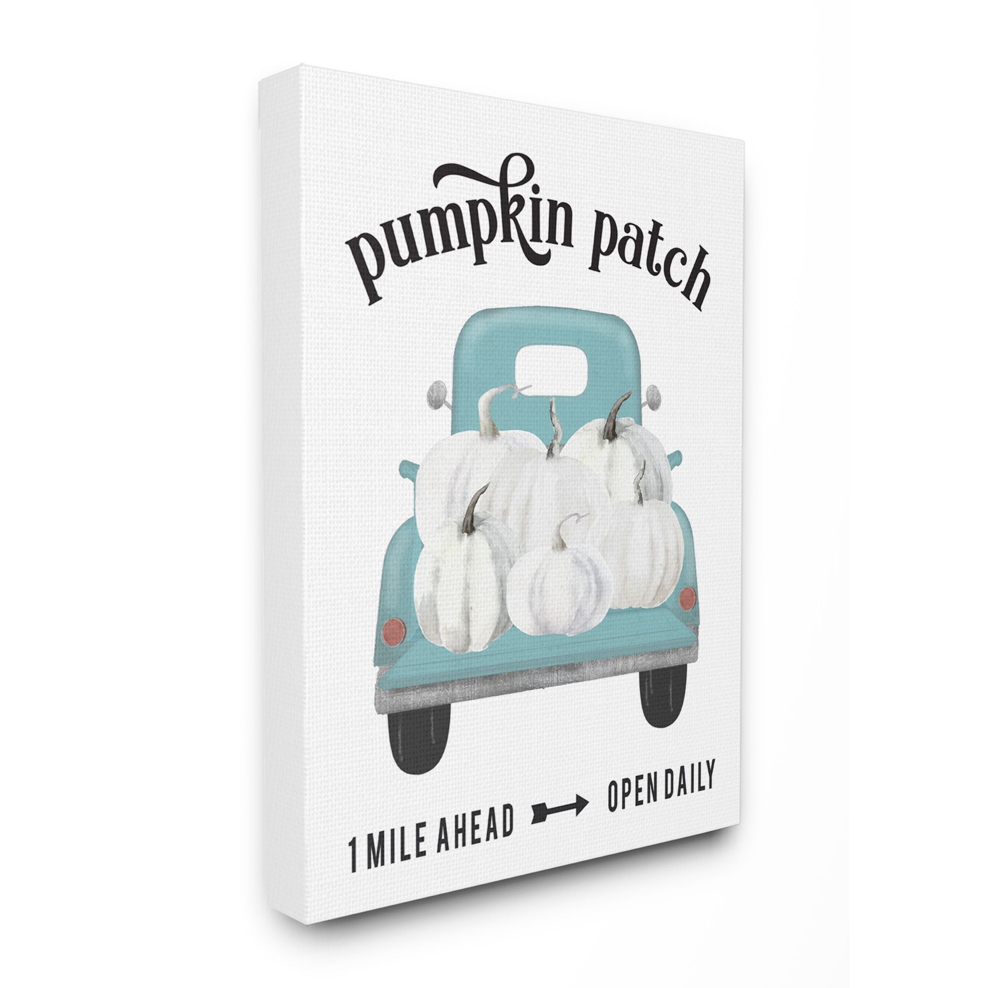 Stupell Industries Pumpkin Patch Truck Autumn Fall Seasonal Design Canvas Wall Art by Lettered and Lined