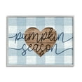 thumbnail image 1 of Stupell Industries Pumpkin Season Grain Pattern Heart Blue Checker Plaid Graphic Art Gray Framed Art Print Wall Art, 30x24, by Daphne Polselli, 1 of 5
