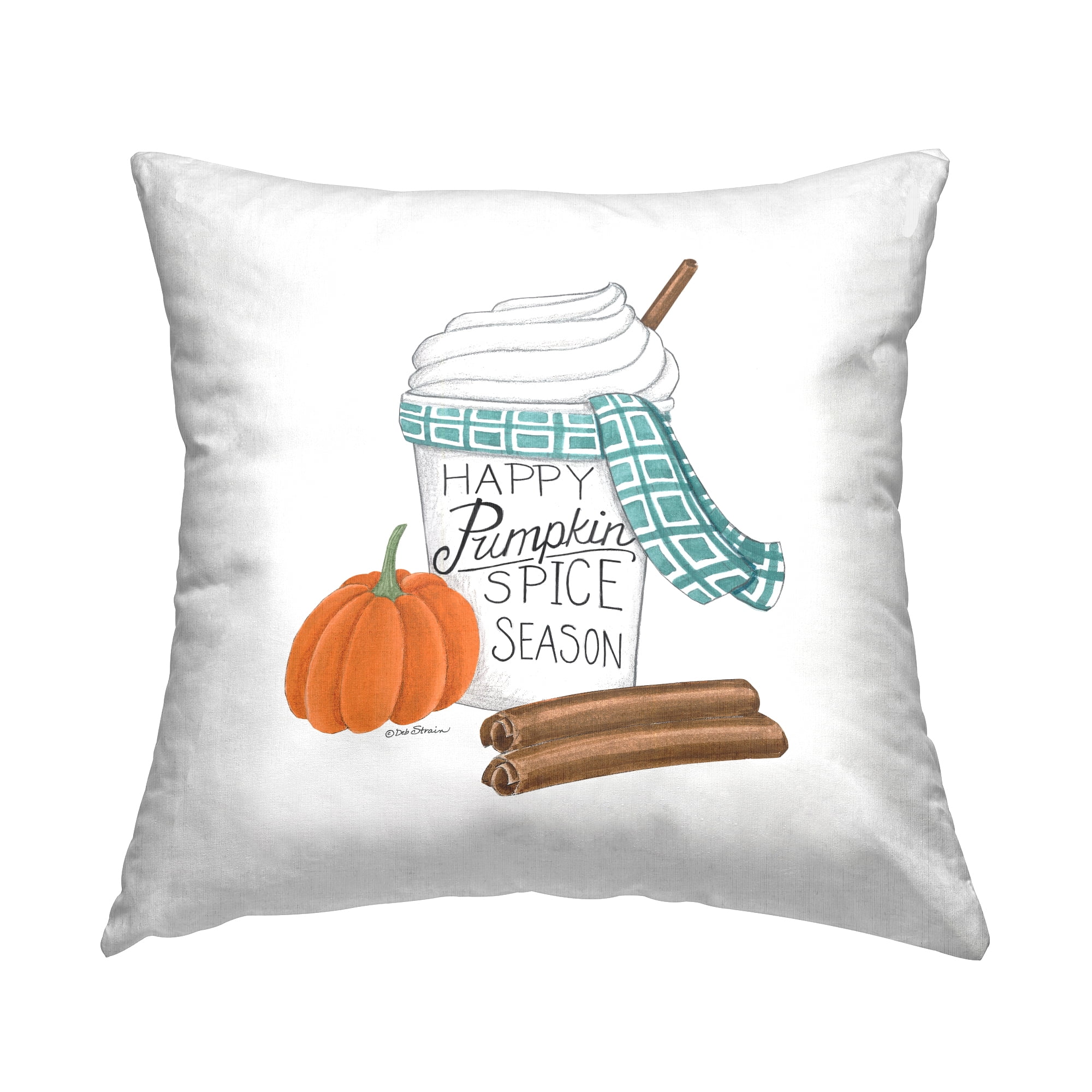 Stupell Industries Pumpkin Spice Season Decorative Printed Throw Pillow, 18 x 18