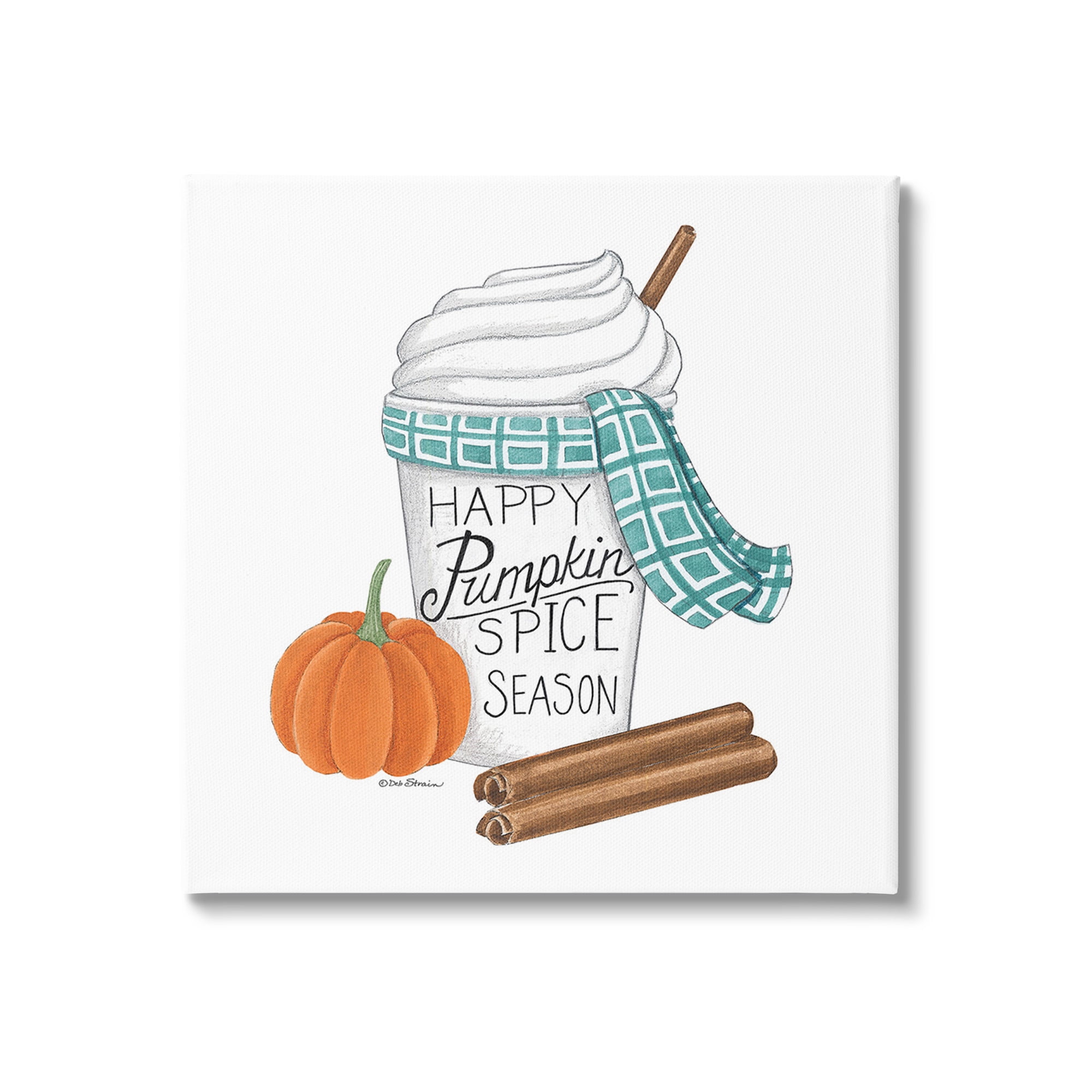 Stupell Industries Pumpkin Spice Season Holiday Painting Gallery Wrapped Canvas Art Print Wall Art, 30 x 30