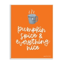 Stupell Industries Pumpkin Spice Steaming Coffee Mug Fall Calligraphy Graphic Art Unframed Art Print Wall Art, Design by Cecily Moore