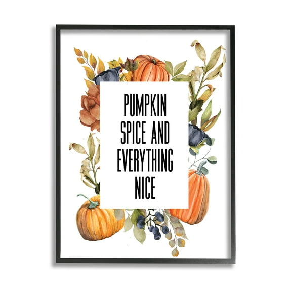 Stupell Industries Pumpkin Spice and Everything Nice Wild Pumpkin Harvest, 11 x 14, Designed by Valerie Wieners