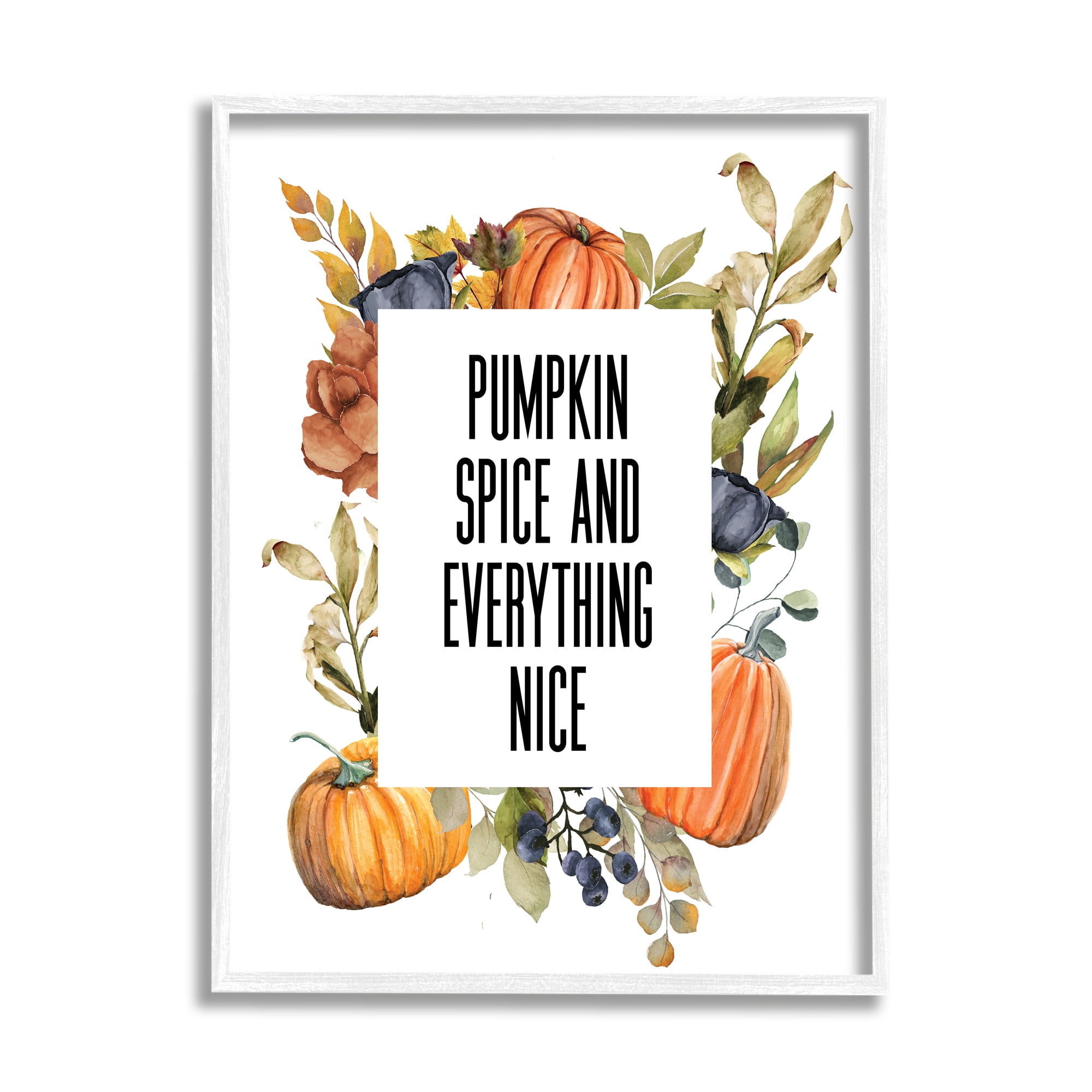 Stupell Industries Pumpkin Spice and Everything Nice Wild Pumpkin Harvest, 16 x 20, Designed by Valerie Wieners