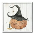 thumbnail image 1 of Stupell Industries Pumpkin & Witch Hat Holiday Painting White Framed Art Print Wall Art, 12 x 12, 1 of 9