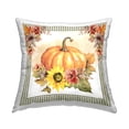 thumbnail image 1 of Stupell Industries Pumpkin with Flower Accent Decorative Printed Throw Pillow, 18 x 18, 1 of 8