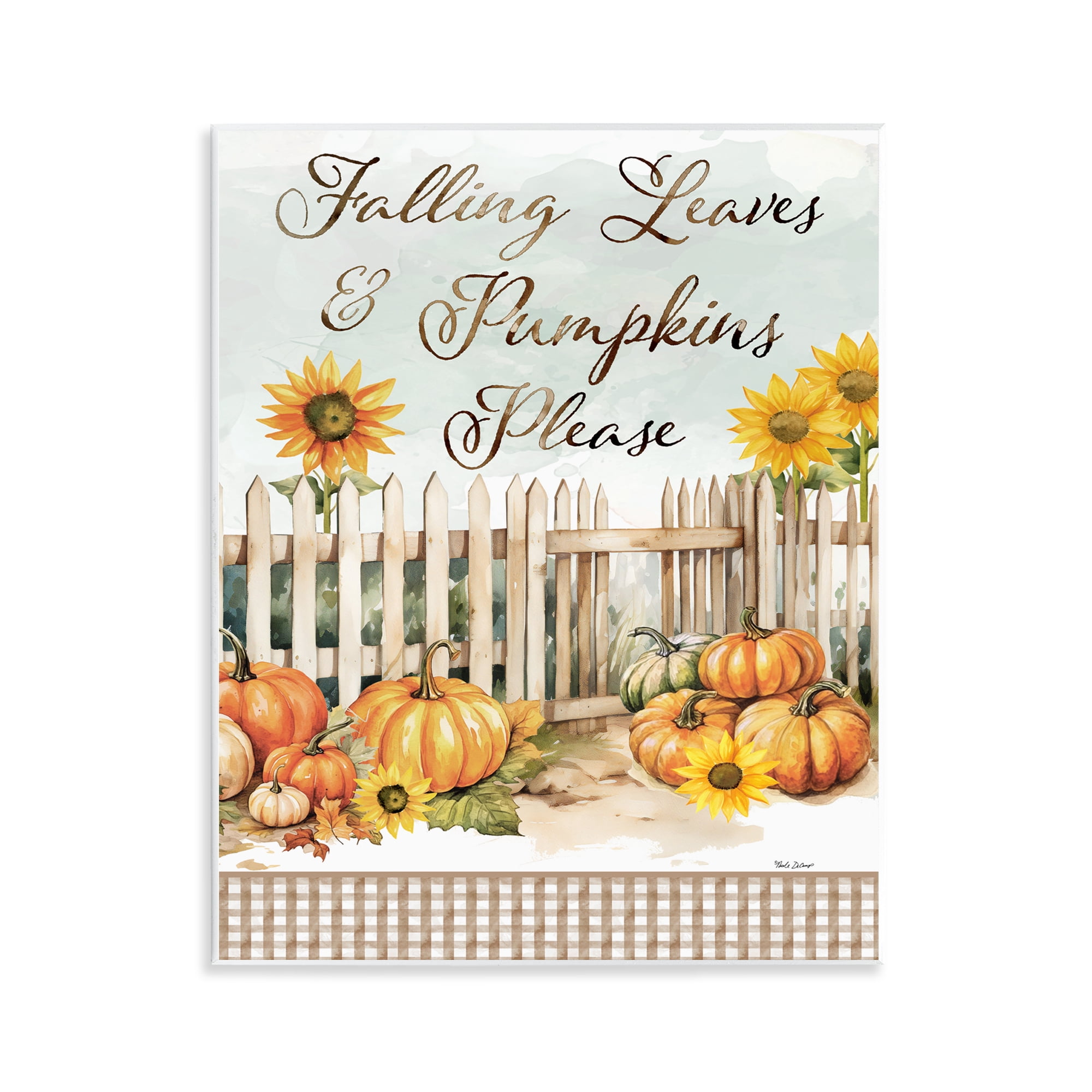 Stupell Industries Pumpkins Please Sentiment Botanical & Floral Painting Unframed Art Prints Wall Art, 11 x 14