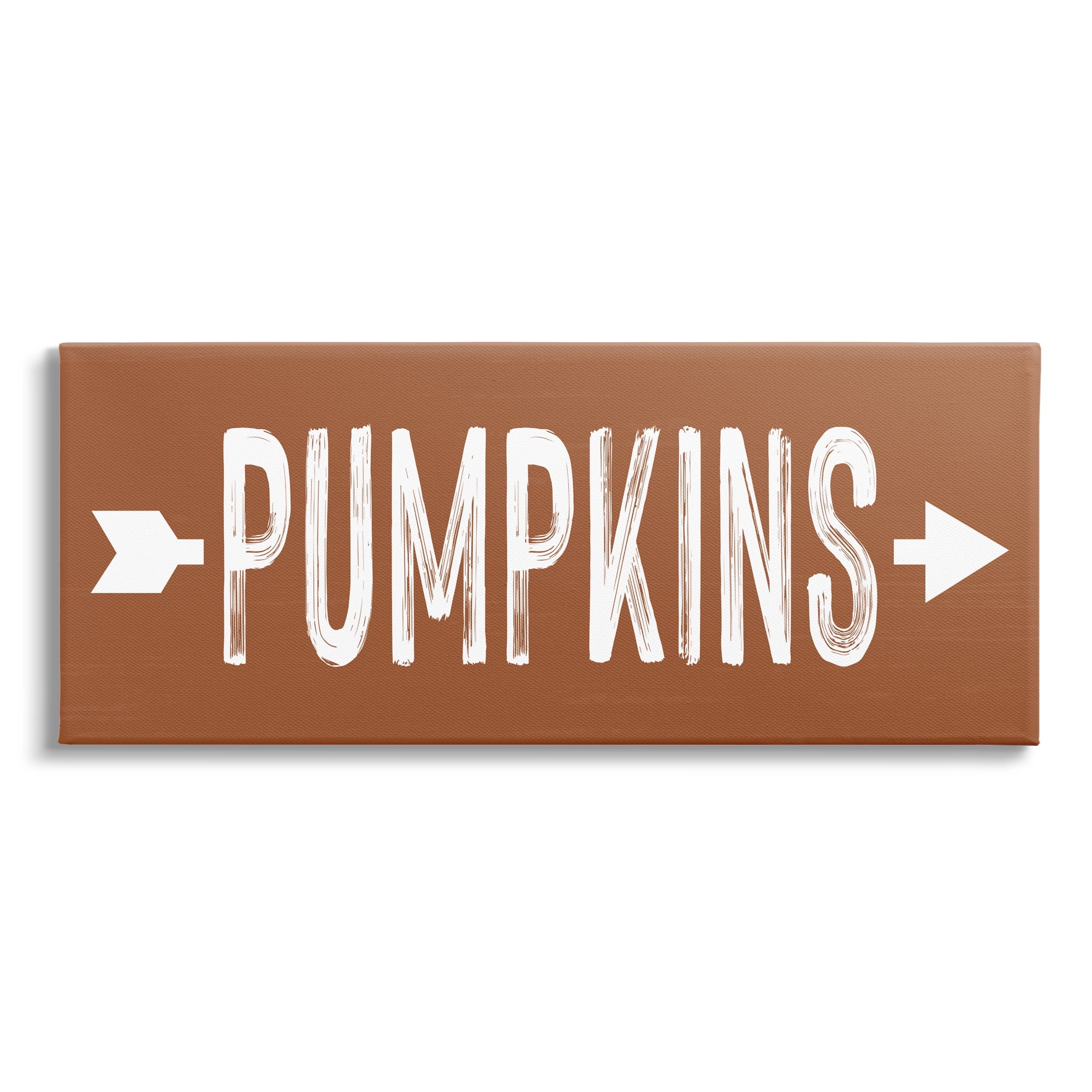 Stupell Industries Pumpkins Pointing Right Holiday Painting Gallery Wrapped Canvas Art Print Wall Art, 30 x 13