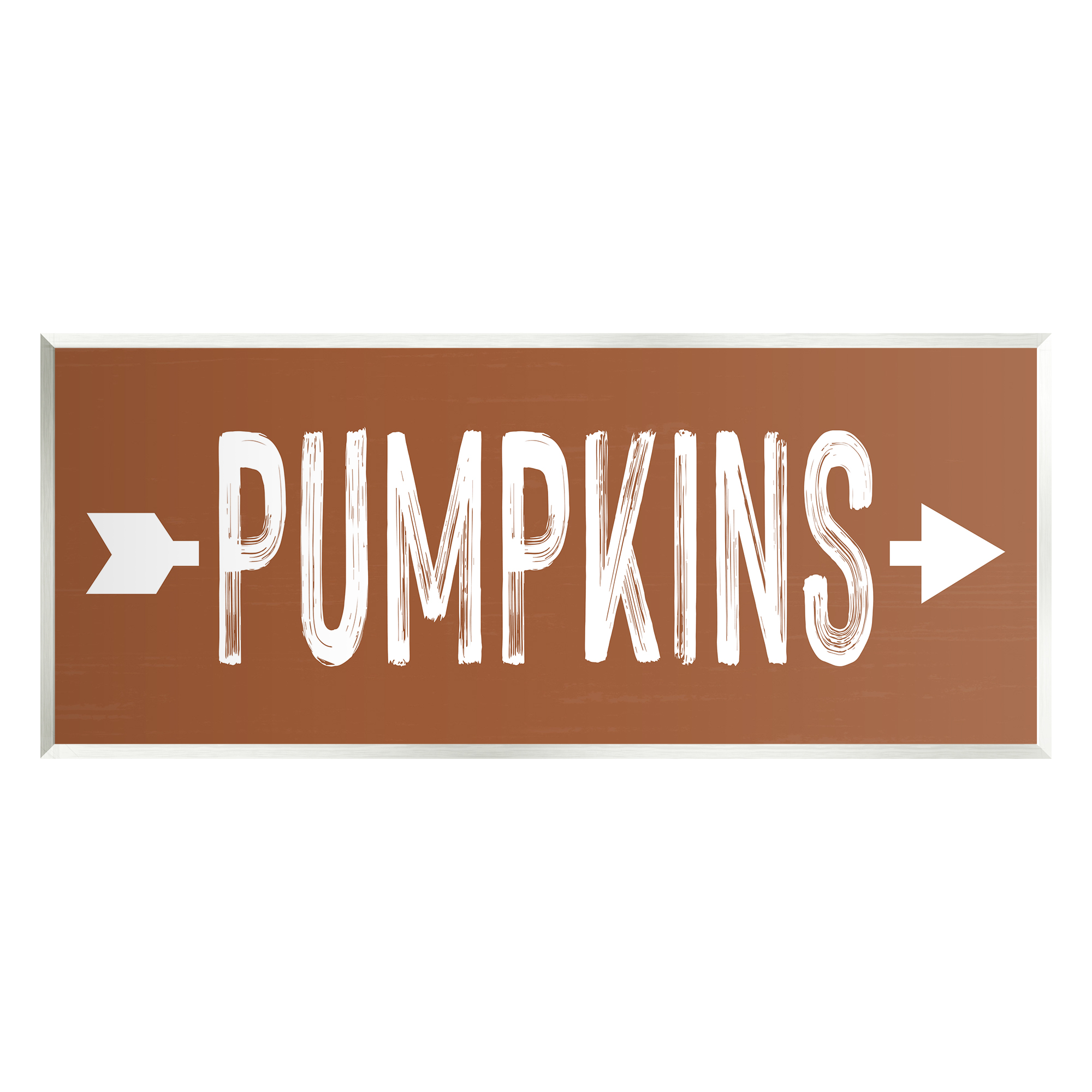 Stupell Industries Pumpkins Pointing Right Holiday Painting Unframed Art Print Wall Art, 17 x 7