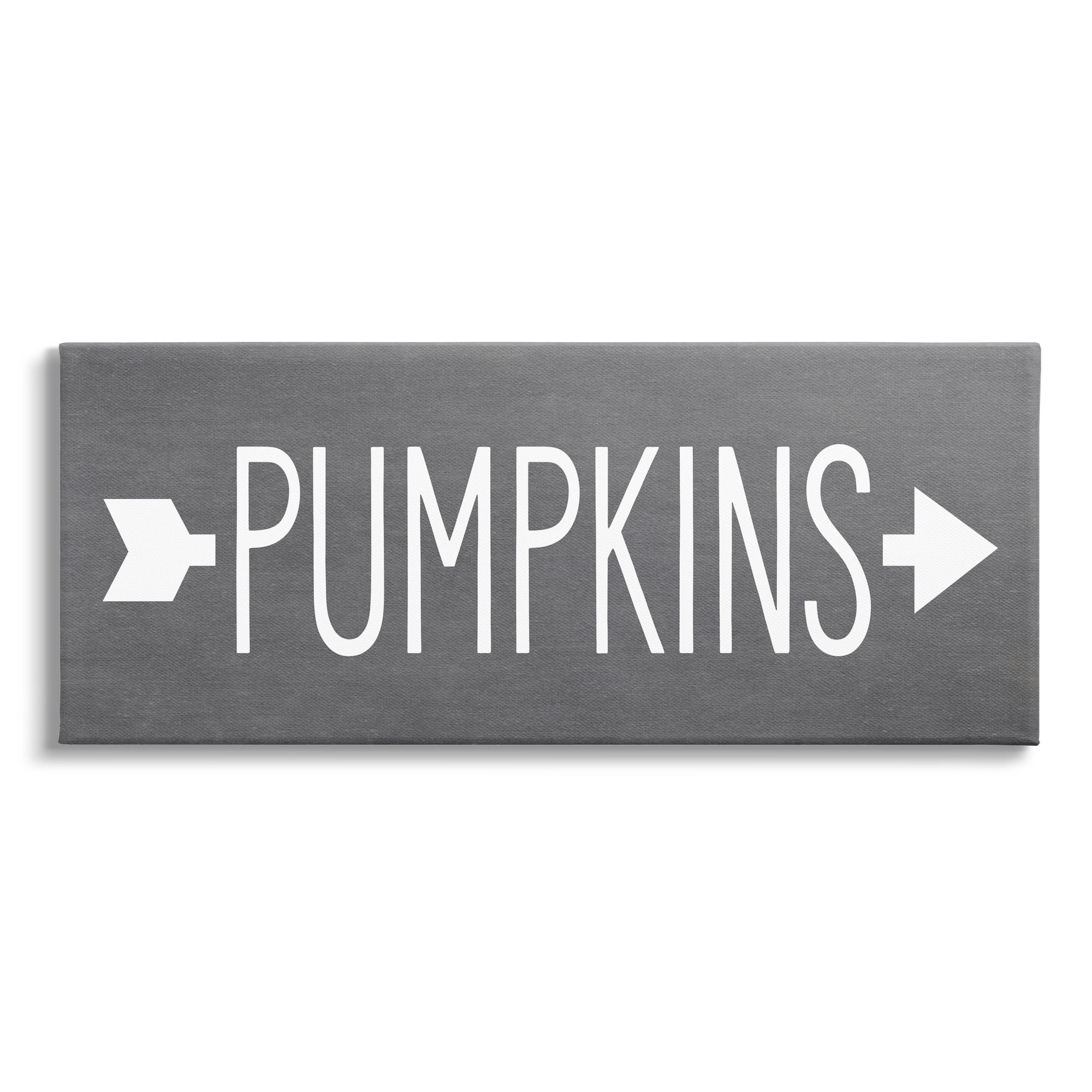Stupell Industries Pumpkins Rustic Seasonal Autumn Arrow Pointing Sign Graphic Art Gallery Wrapped Canvas Print Wall Art, Design by Lettered and Lined