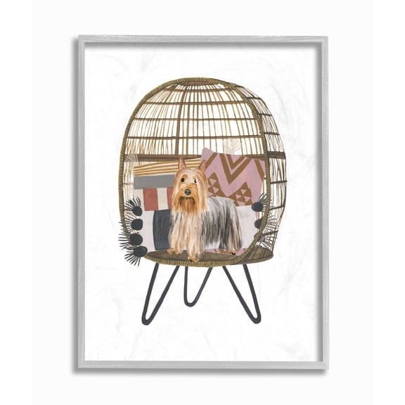 Stupell Industries Puppy Dog Chair Pet Painting Framed Wall Art by Melissa Wang