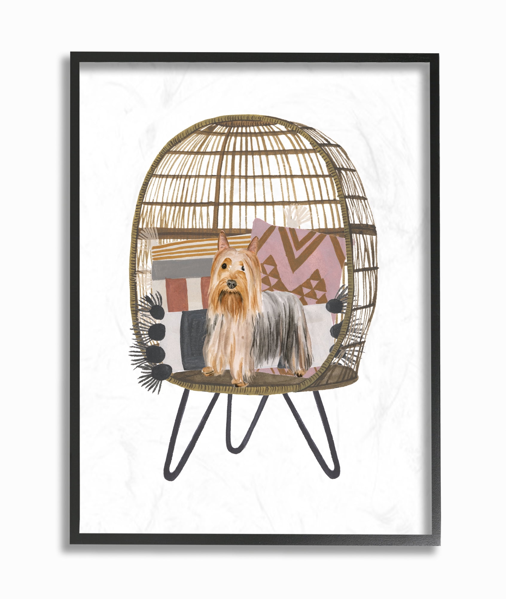 Stupell Industries Puppy Dog Chair Pet Painting Framed Wall Art by Melissa Wang