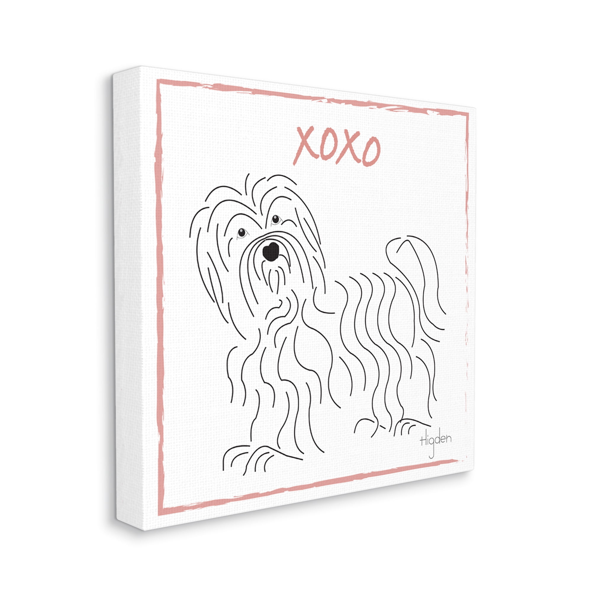 Stupell Industries Puppy Dog Minimal Linework Hugs Kisses Symbol Canvas Wall Art by Mark Higden