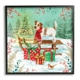 thumbnail image 1 of Stupell Industries Puppy On Sled Christmas Gifts Holiday Painting Black Framed Art Print Wall Art, 1 of 7