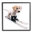 thumbnail image 1 of Stupell Industries Puppy Skiing Winter Pet Animals & Insects Painting Black Framed Art Print Wall Art, 1 of 7