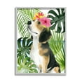 thumbnail image 1 of Stupell Industries Puppy with Hibiscus Animals & Insects Painting Gray Framed Art Print Wall Art, 24 x 30, 1 of 9