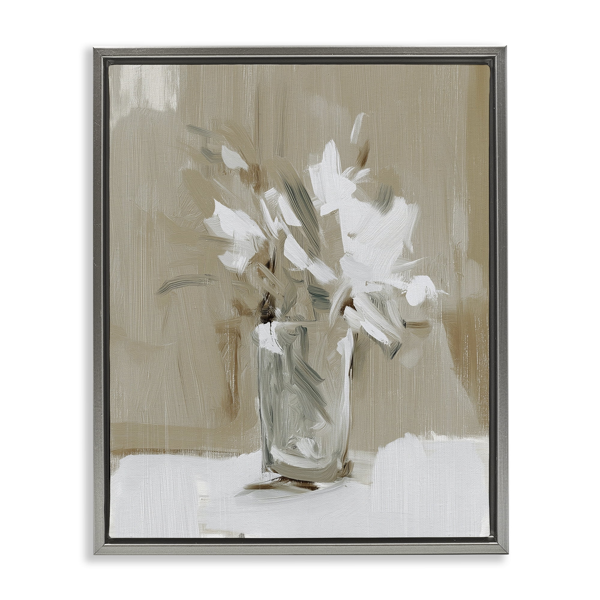 Stupell Industries Pure Forms Still Life Gray Framed Floater Canvas Wall Art, design by Svetlana Aleynikova