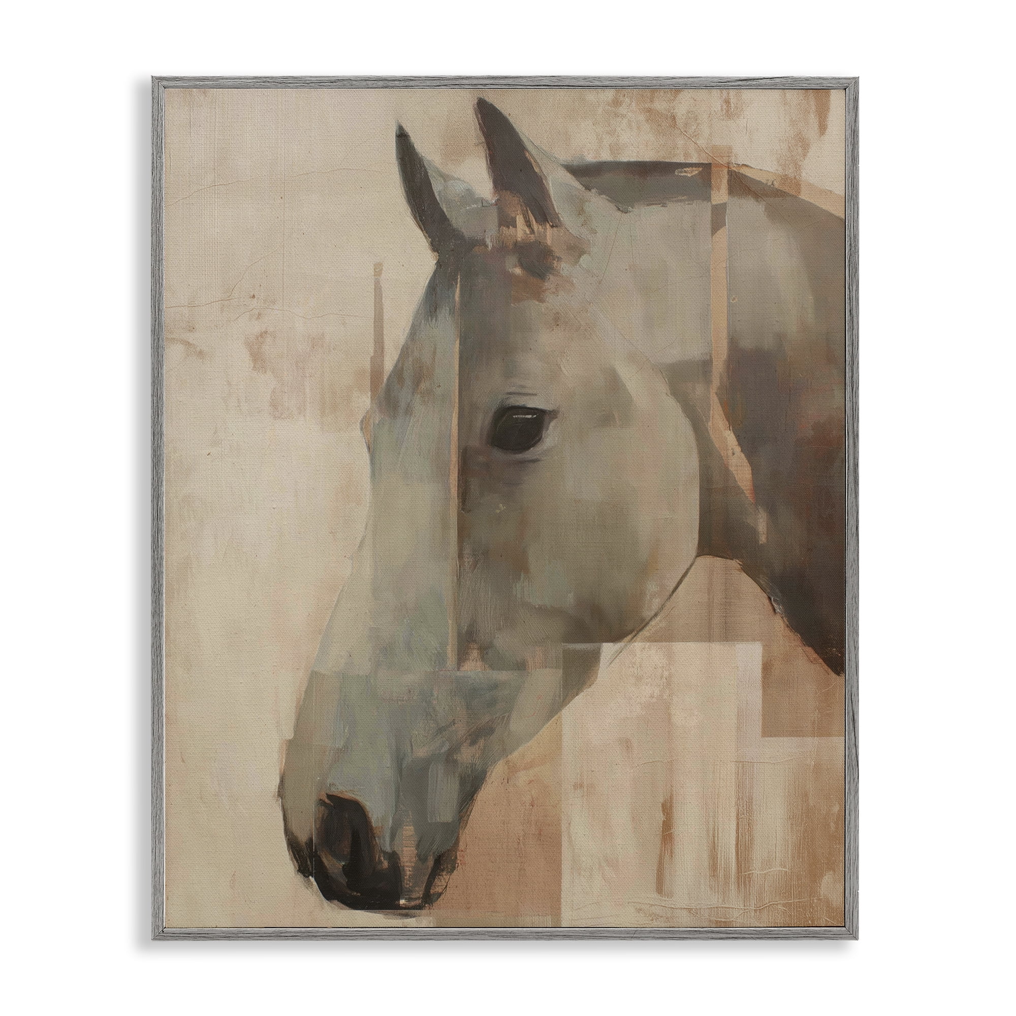 Stupell Industries Pure Horsepower Portrait Gray Framed Giclee Art, design by Svetlana Aleynikova