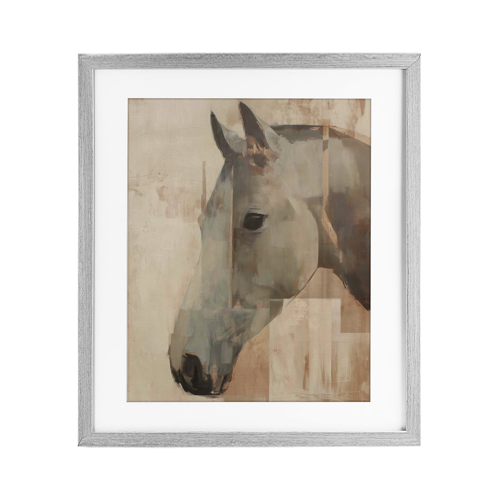 Stupell Industries Pure Horsepower Portrait Gray Framed Print Under Glass, design by Svetlana Aleynikova