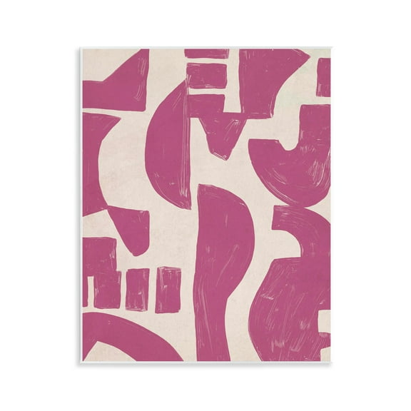 Stupell Industries Purple Asymmetrical Shapes Abstract Painting Unframed Art Print Wall Art, 11 x 14