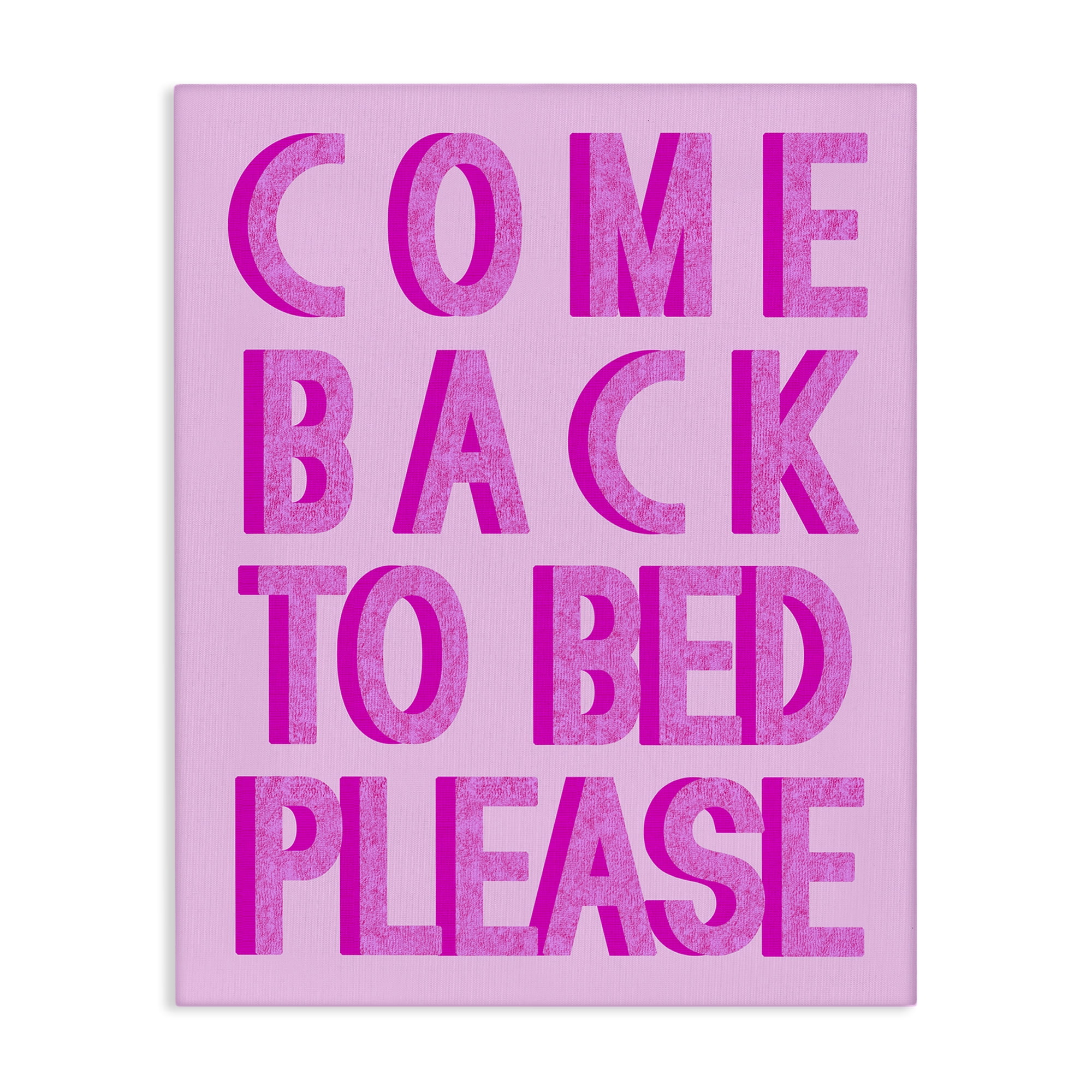 Stupell Industries Purple Back to Bed Typography Painting Gallery Wrapped Canvas Art Print Wall Art, 30 x 40