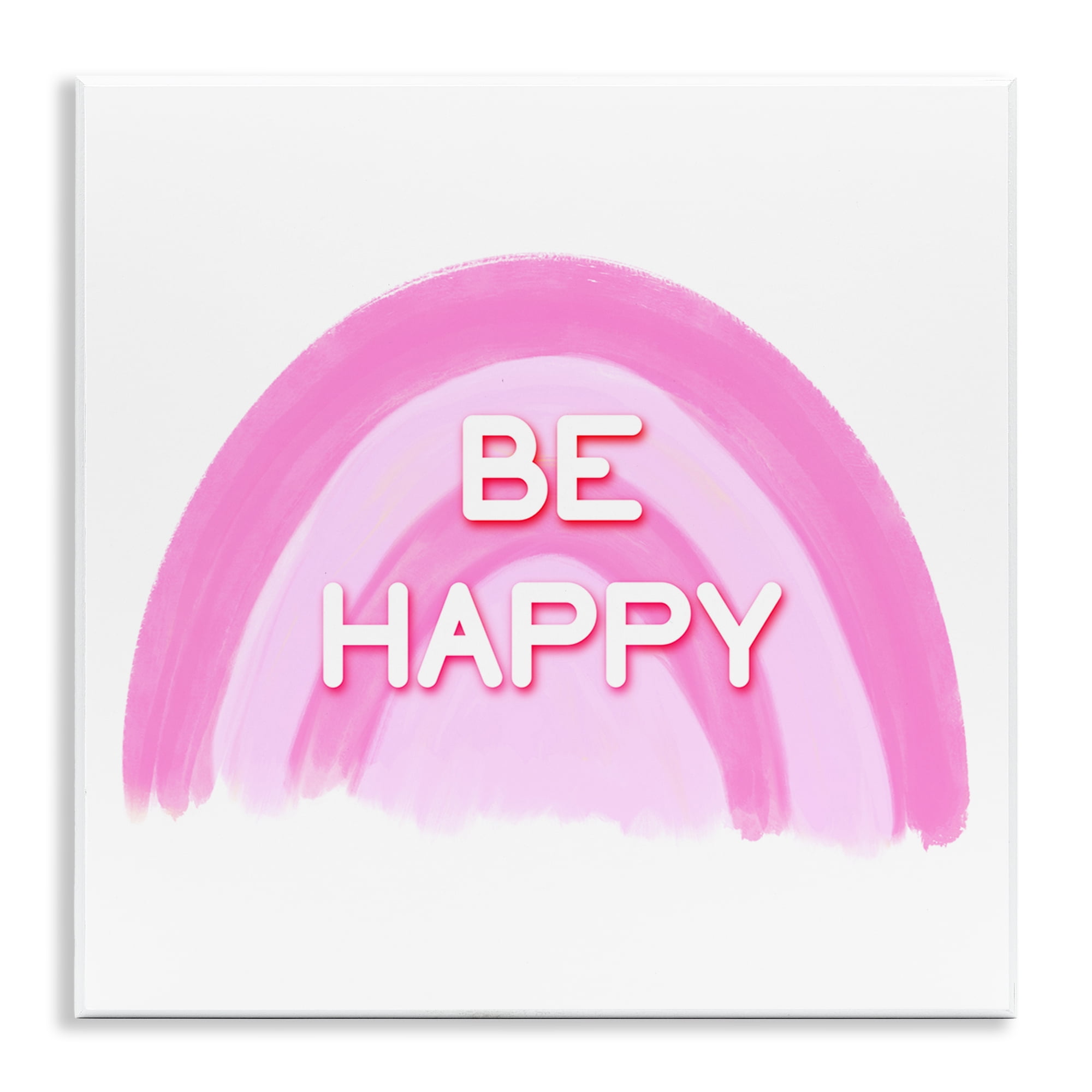 Stupell Industries Purple Be Happy Text & Numbers Painting Unframed Art Print Wall Art, 12 x 12