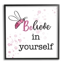 Stupell Industries Purple Believe Honey Bee Animals & Insects Painting Black Framed Art Print Wall Art, 12 x 12