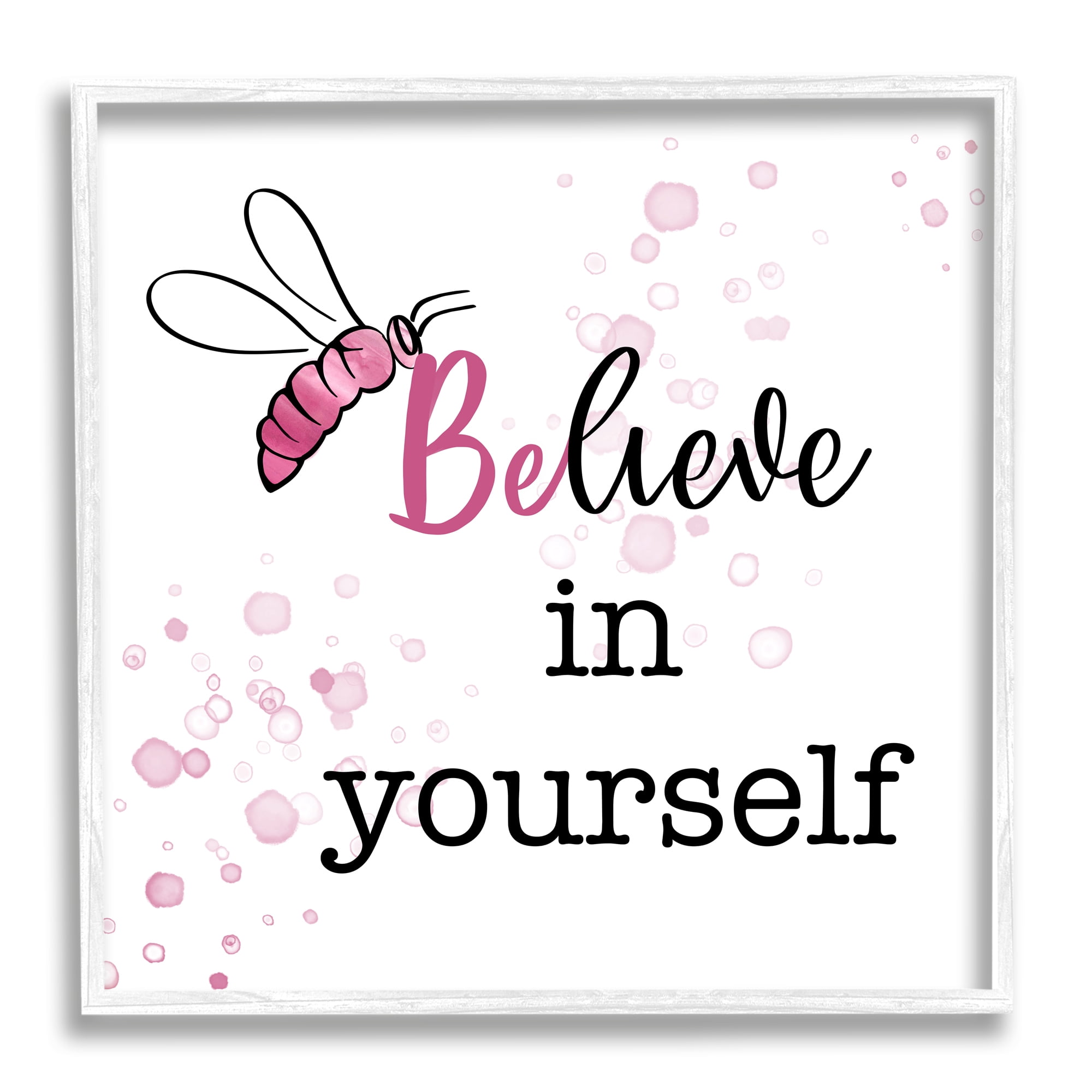 Stupell Industries Purple Believe Honey Bee Animals & Insects Painting White Framed Art Print Wall Art, 24 x 24