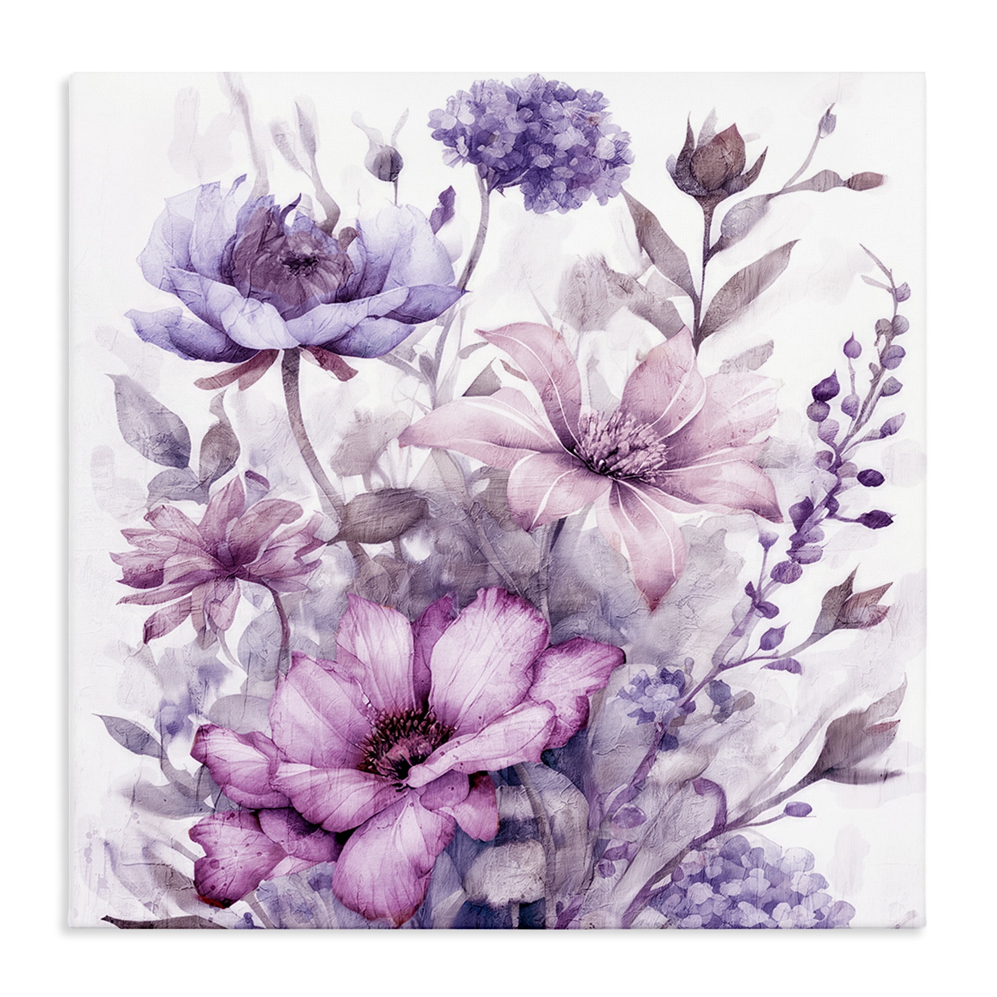 Stupell Industries Purple & Blush Florals Canvas Wall Art, design by Kim Allen