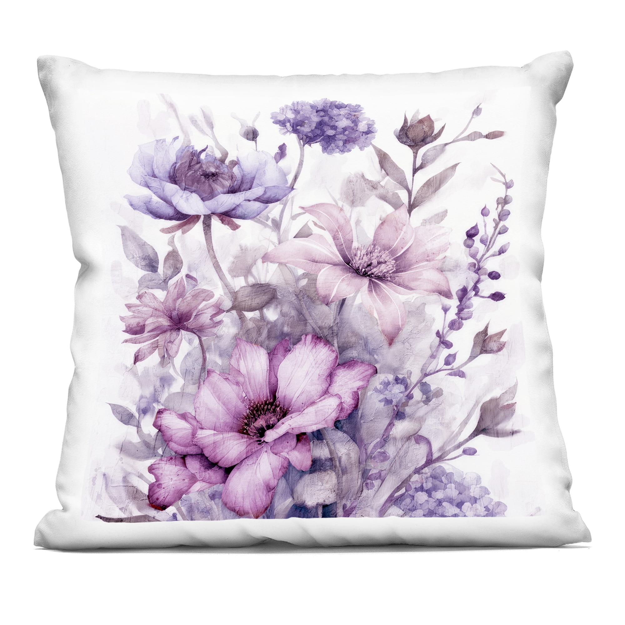 Stupell Industries Purple & Blush Florals Decorative Printed Throw Pillow, design by Kim Allen, 18 x 7 x 18
