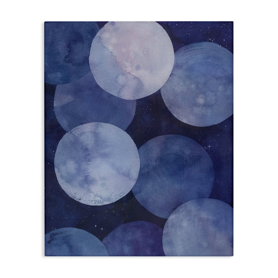 Stupell Industries Purple Circular Shapes Abstract Painting Gallery Wrapped Canvas Art Print Wall Art, 16 x 20