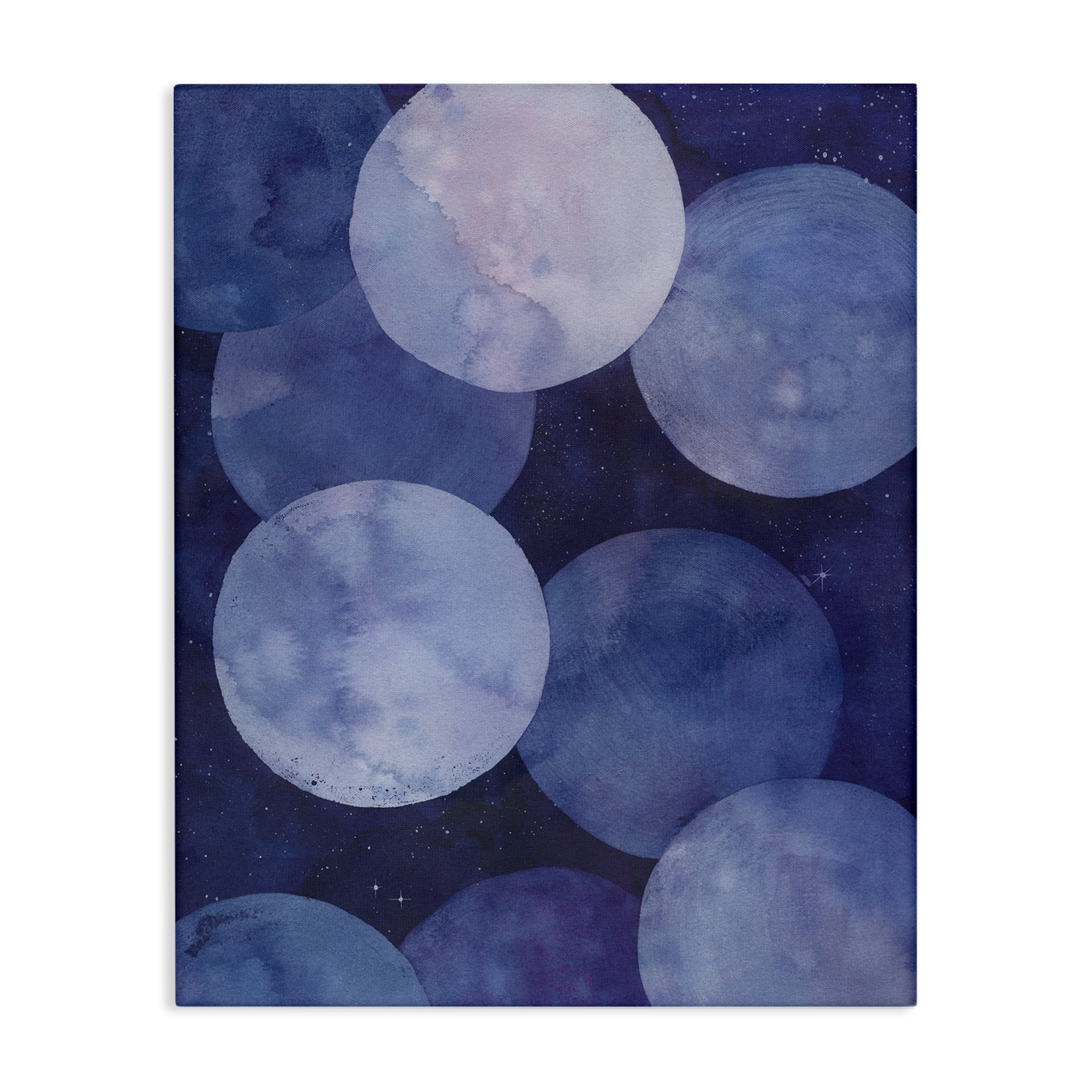 Stupell Industries Purple Circular Shapes Abstract Painting Gallery Wrapped Canvas Art Print Wall Art, 30 x 40