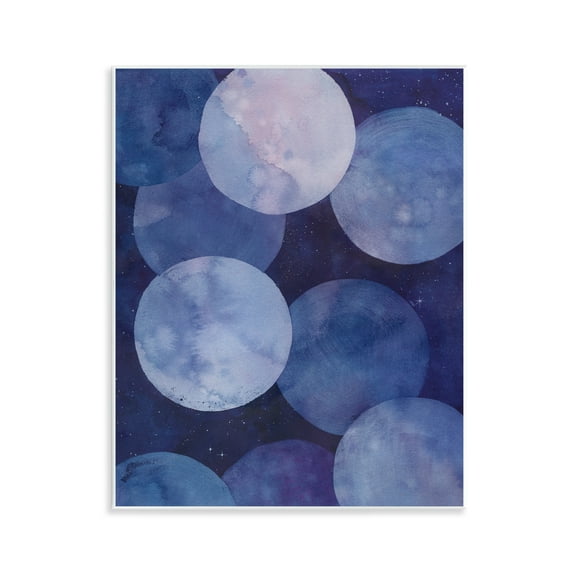 Stupell Industries Purple Circular Shapes Abstract Painting Unframed Art Print Wall Art, 11 x 14