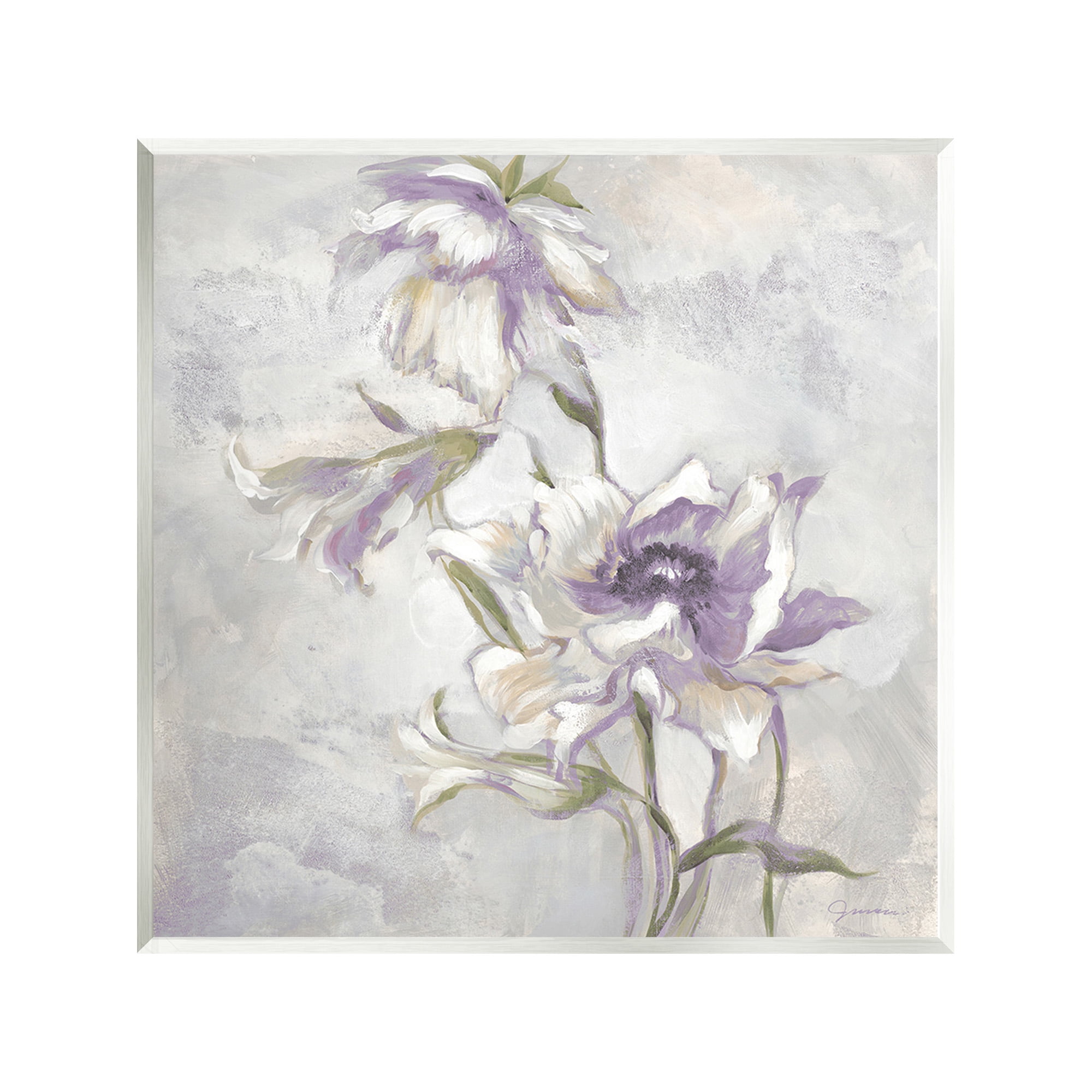 Stupell Industries Purple Curling Petals Botanical & Floral Painting Unframed Art Print Wall Art, 12 x 12