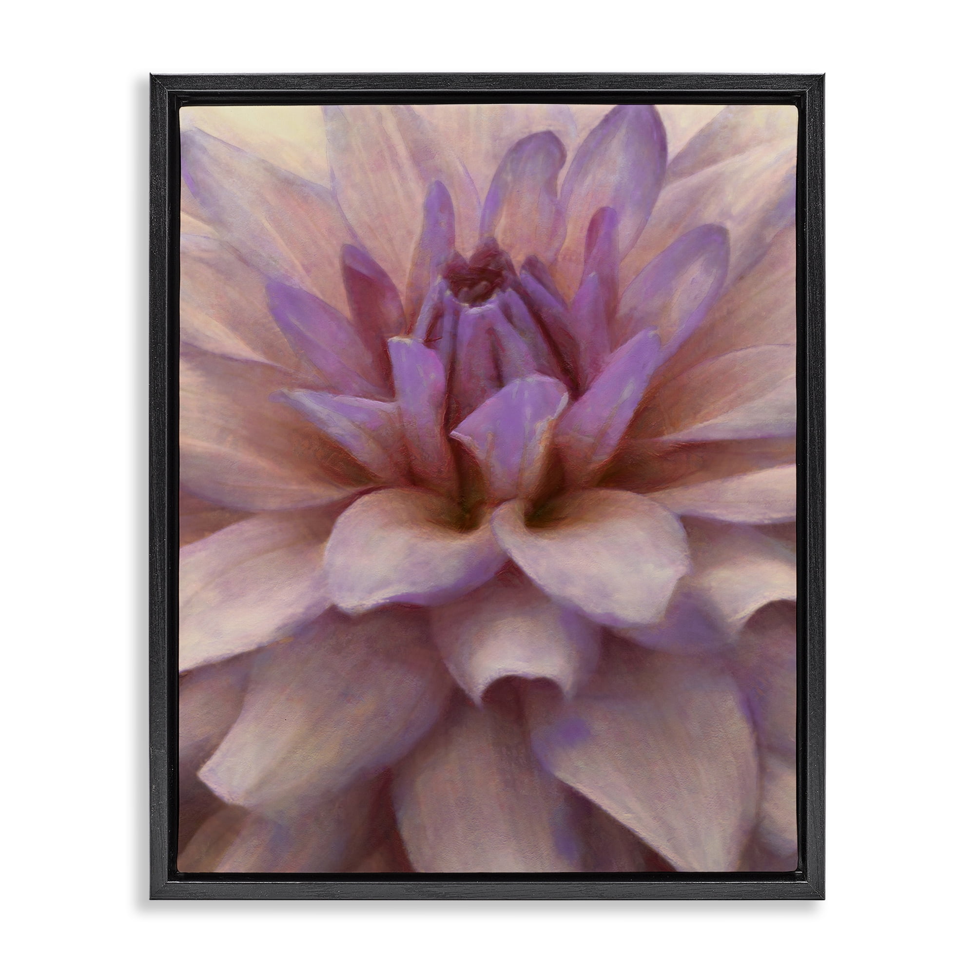 Stupell Industries Purple Dahlia Petals Botanical & Floral Painting Black Floater Framed Art Print Wall Art, 17 x 21