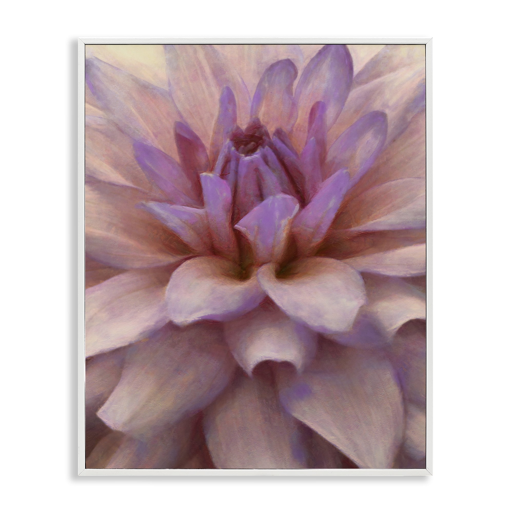 Stupell Industries Purple Dahlia Petals Botanical & Floral Painting White Framed Art Print Wall Art, 16 x 20