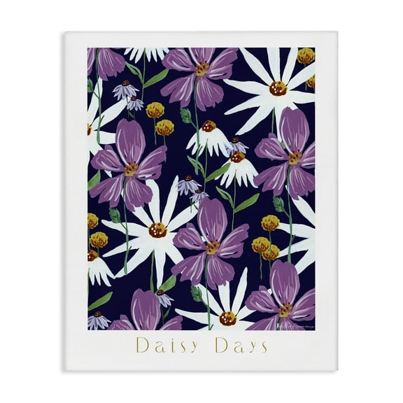 Stupell Industries Purple Daisy Days Floral Painting Wrapped Canvas Canvas Art Print Wall Art, 30 x 40
