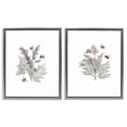 thumbnail image 1 of Stupell Industries Purple Floral Ferns Bees Plants & Flowers Painting Gray Floater Framed Canvas Art Print Wall Art, 17 x 21, Set of 2, 1 of 10