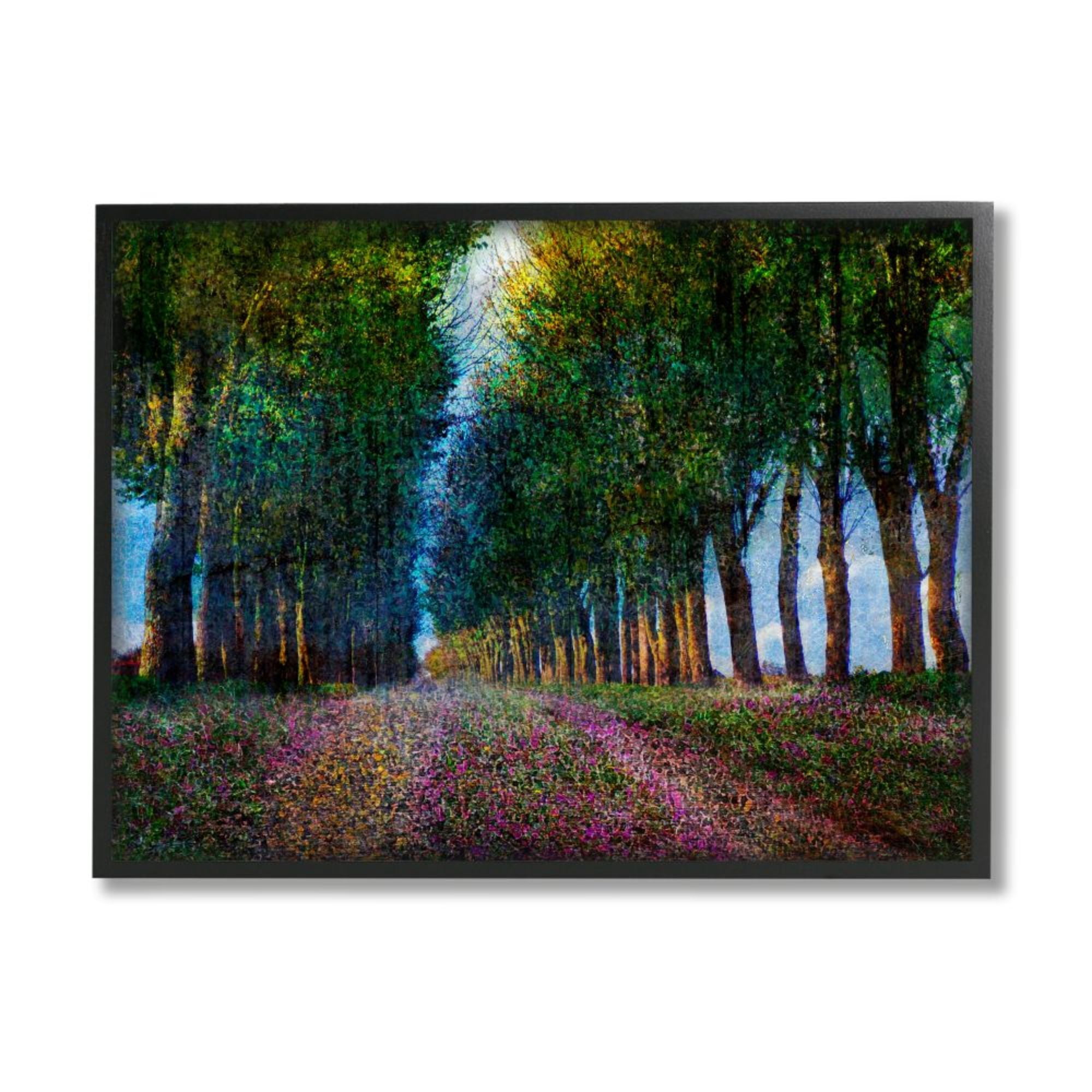 Stupell Industries Purple Floral Field Between Tree Row Landscape Design by Chris Vest