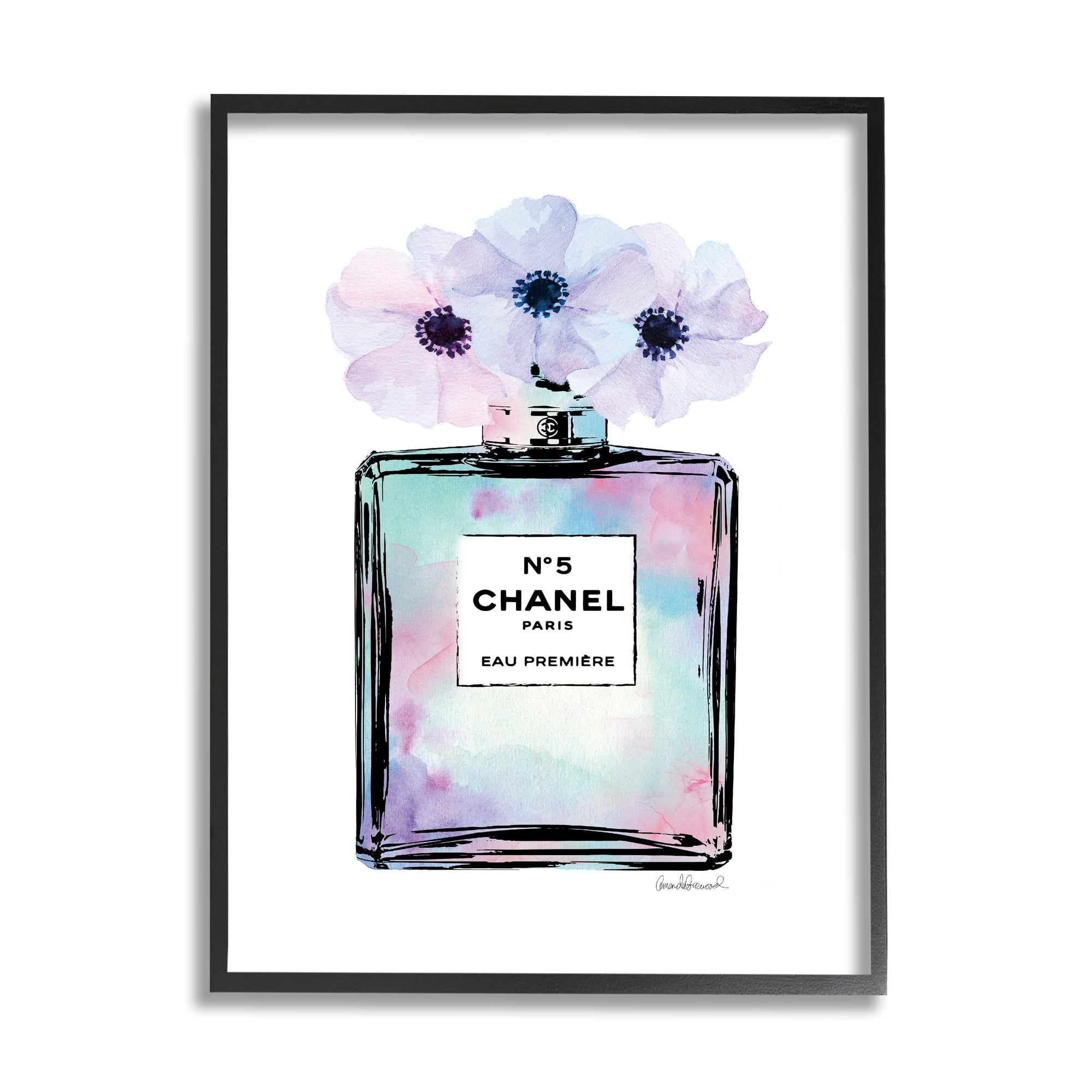 Stupell Industries Purple Flower Perfume Glam Fashion Design Framed Wall Art by Amanda Greenwood