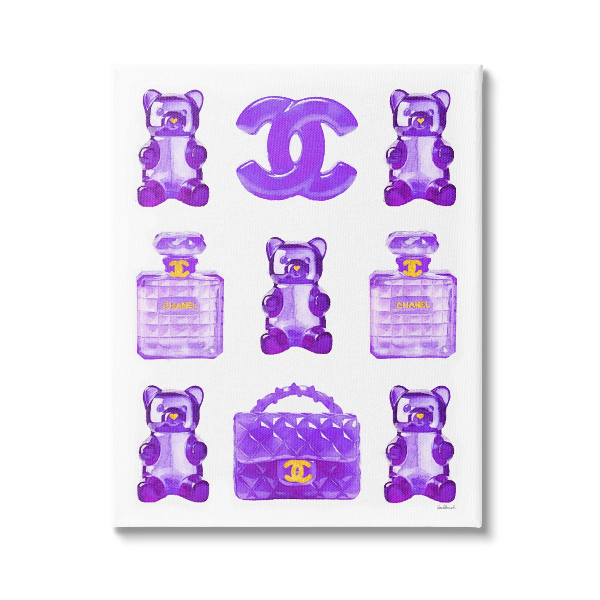 Stupell Industries Purple Glam Gummy Candy Beauty & Fashion Painting Gallery Wrapped Canvas Art Print Wall Art, 30 x 40