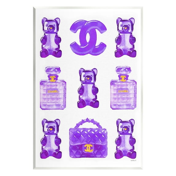 Stupell Industries Purple Glam Gummy Candy Beauty & Fashion Painting Unframed Art Print Wall Art, 10 x 15