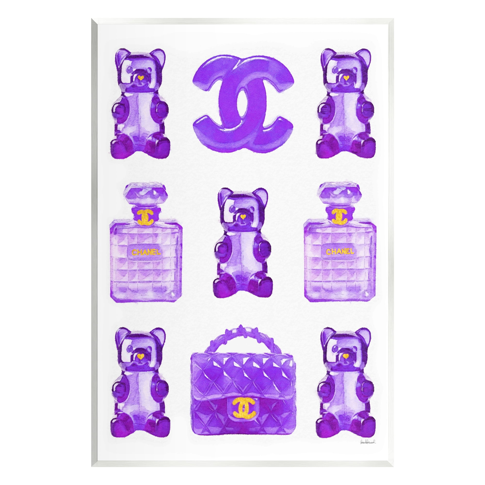 Stupell Industries Purple Glam Gummy Candy Beauty & Fashion Painting Unframed Art Print Wall Art, 13 x 19